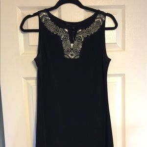 White House Black Market Embellished V-neck Dress